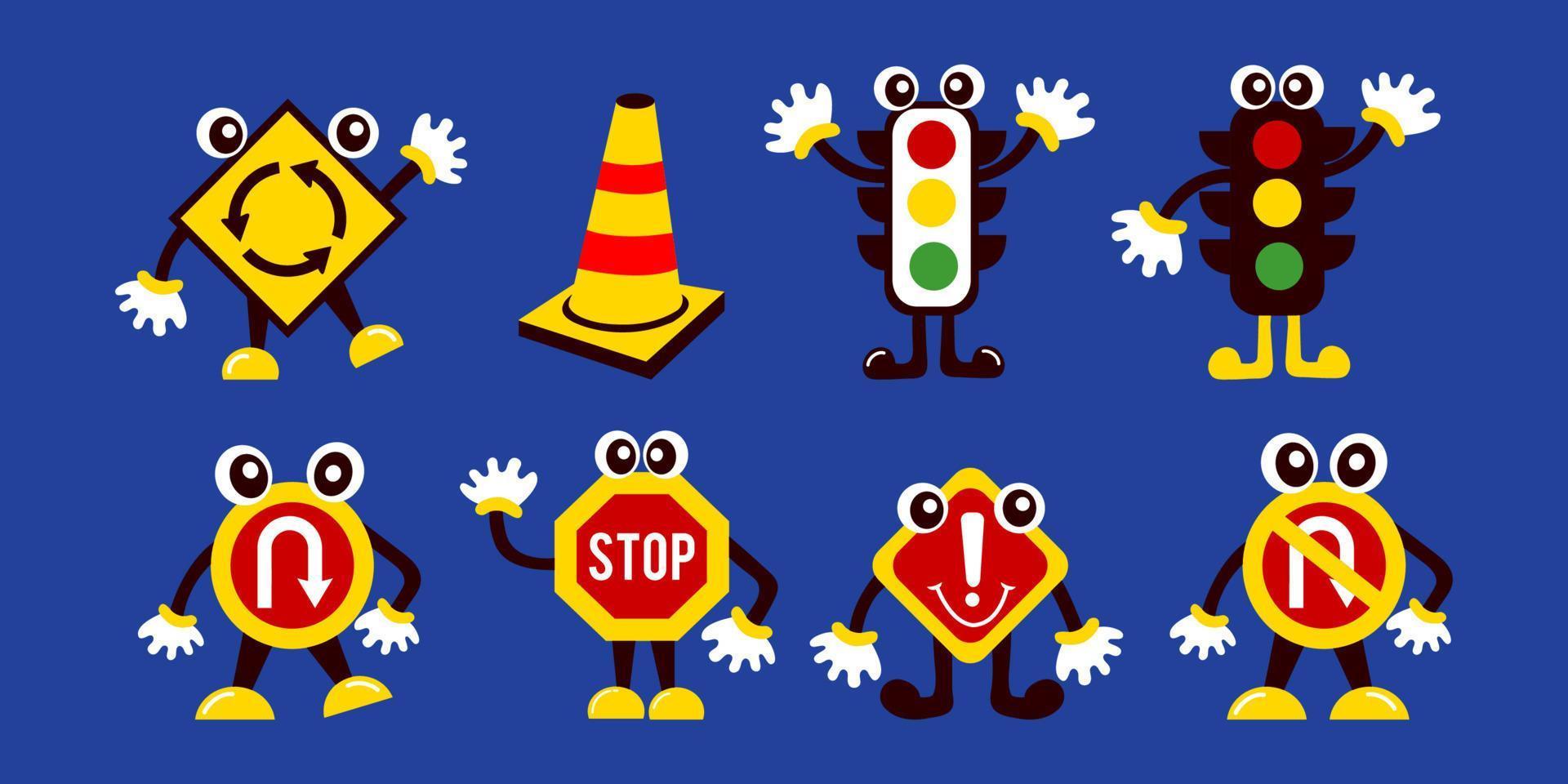 Cartoon traffic sign symbol vector