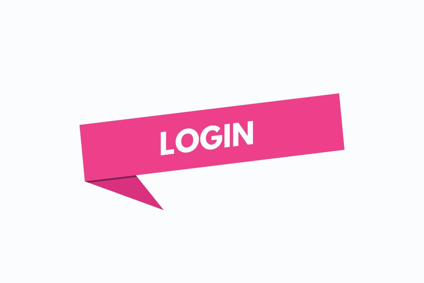 login  button vectors. sign label speech login vector