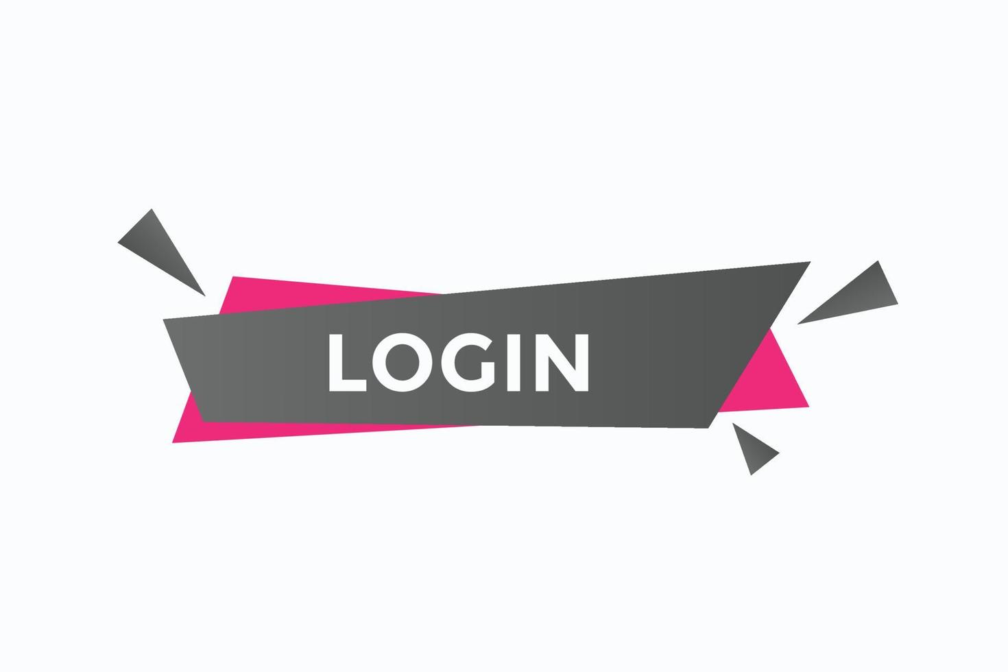 login  button vectors. sign label speech login vector