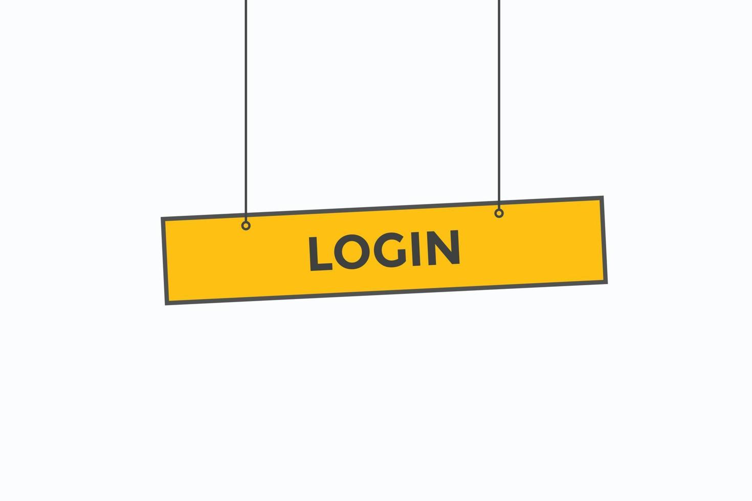 login  button vectors. sign label speech login vector