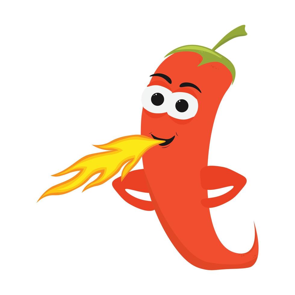 Chilli Pepper Breathing Red Hot Fire Chilly Funny Food Sauce Chilli Pepper Breathing Red Hot Fire Chilly Funny Food Sauce