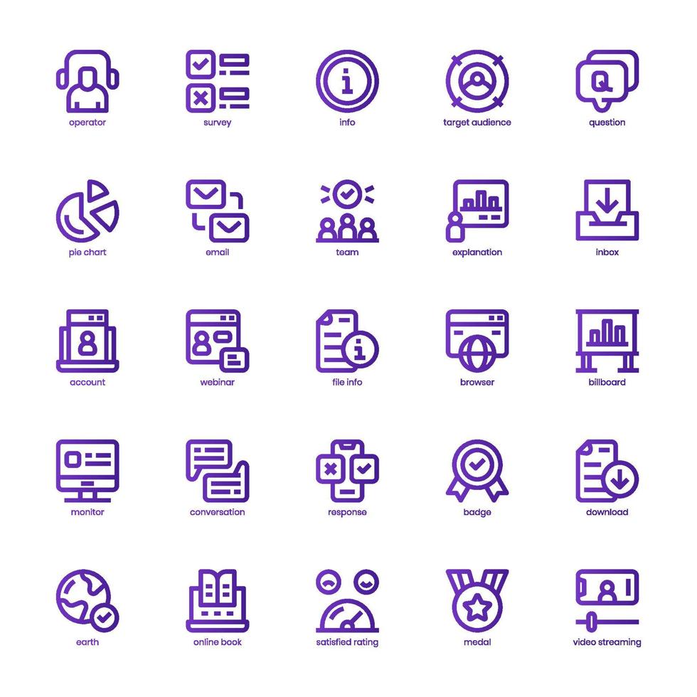 Survey icon pack for your website, mobile, presentation, and logo design. Survey icon basic line gradient  design. Vector graphics illustration and editable stroke.