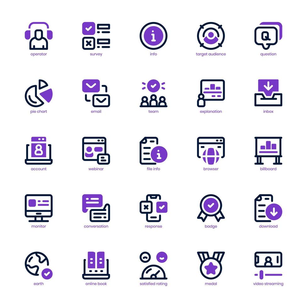 paquete de iconos de encuestas para su sitio web, móvil, presentación y diseño de logotipo. icono de encuesta línea mixta y diseño sólido. ilustración de gráficos vectoriales y trazo editable. vector