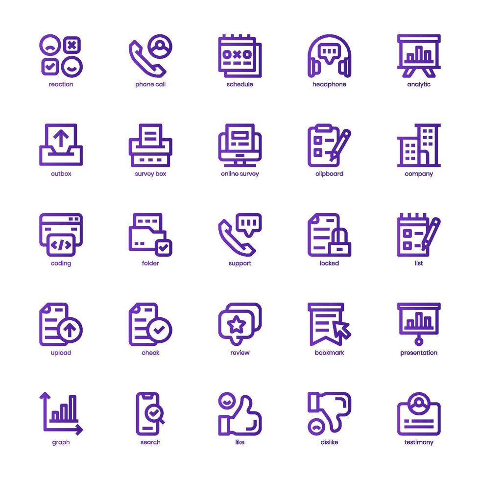 Survey icon pack for your website, mobile, presentation, and logo design. Survey icon basic line gradient  design. Vector graphics illustration and editable stroke.