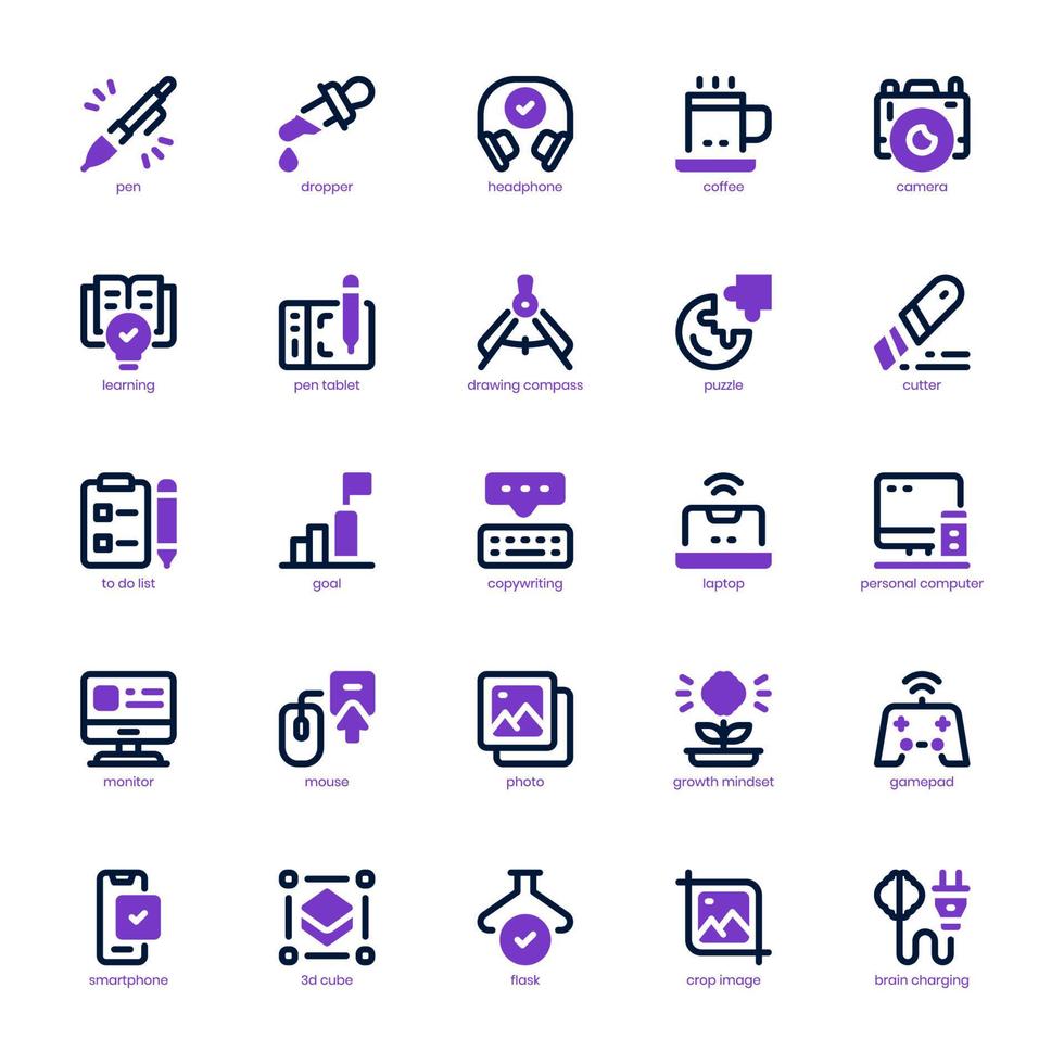Creative Thinking icon pack for your website, mobile, presentation, and logo design. Creative Thinking icon mixed line and solid design. Vector graphics illustration and editable stroke.