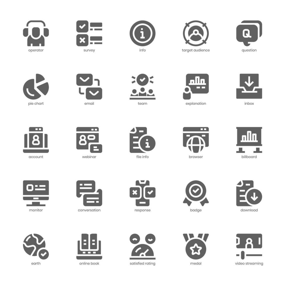 paquete de iconos de encuestas para su sitio web, móvil, presentación y diseño de logotipo. diseño de esquema de icono de encuesta. ilustración de gráficos vectoriales y trazo editable. vector