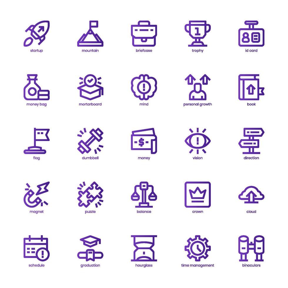 Motivation icon pack for your website, mobile, presentation, and logo design. Motivation icon basic line gradient design. Vector graphics illustration and editable stroke