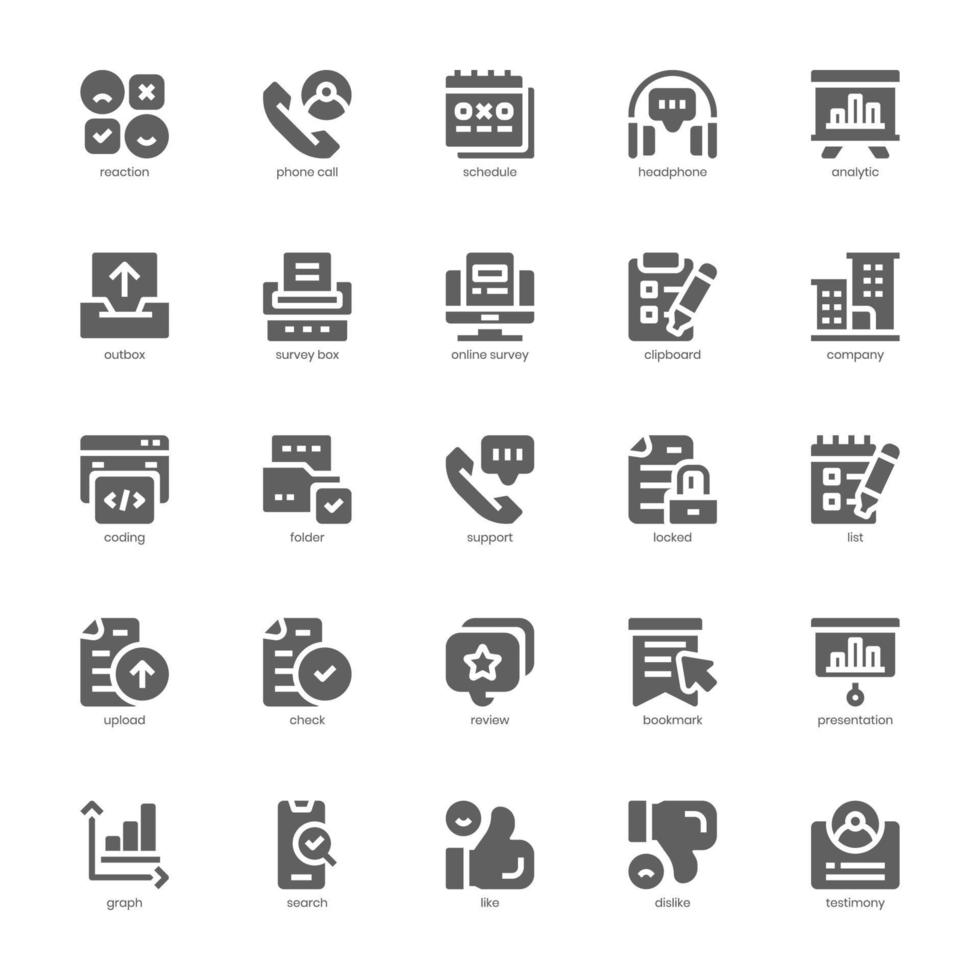 Survey icon pack for your website, mobile, presentation, and logo design. Survey icon glyph design. Vector graphics illustration and editable stroke.