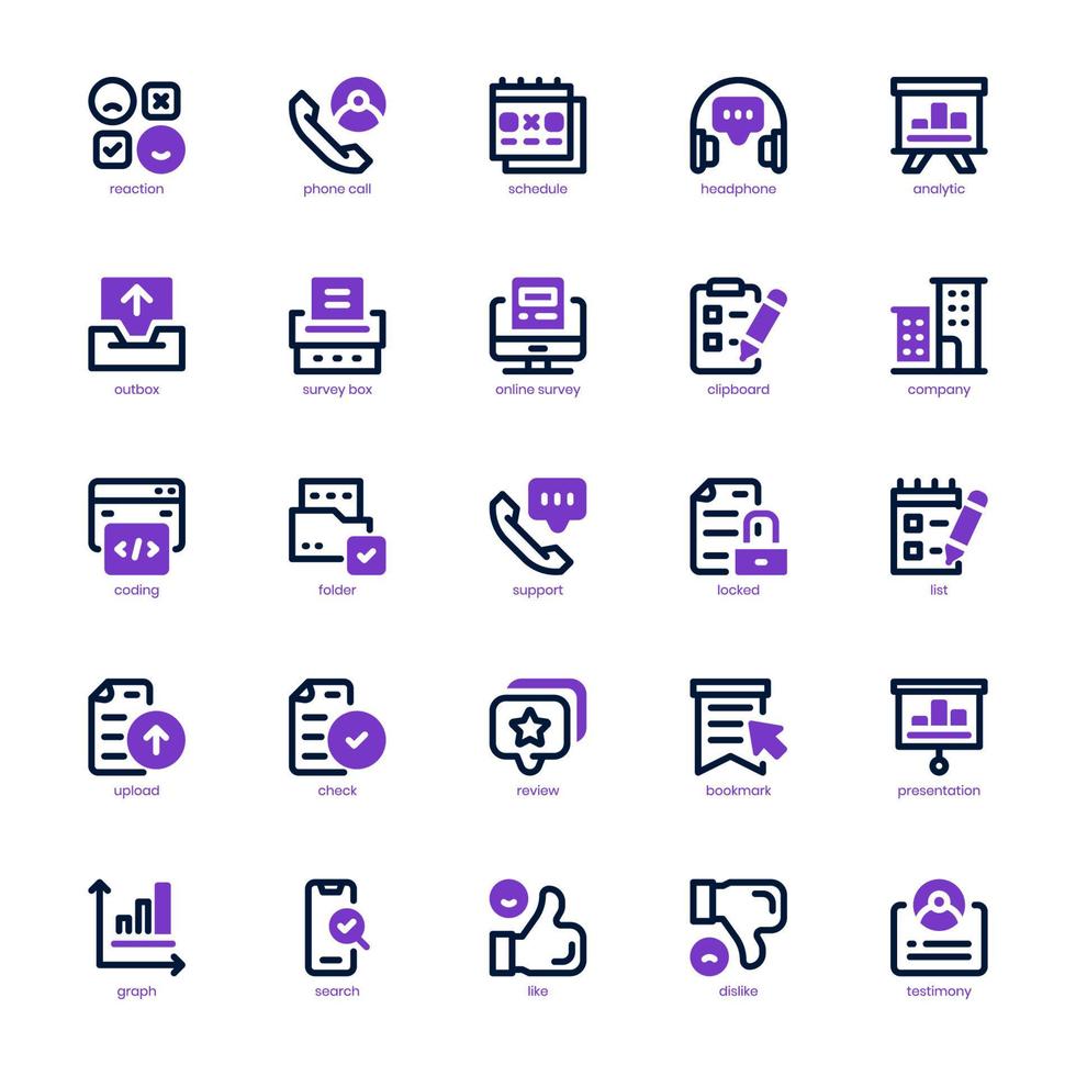 paquete de iconos de encuestas para su sitio web, móvil, presentación y diseño de logotipo. icono de encuesta línea mixta y diseño sólido. ilustración de gráficos vectoriales y trazo editable. vector