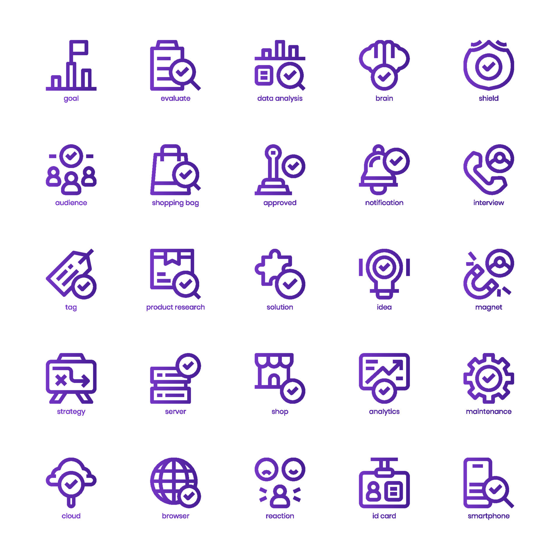Market Research icon pack for your website, mobile, presentation, and