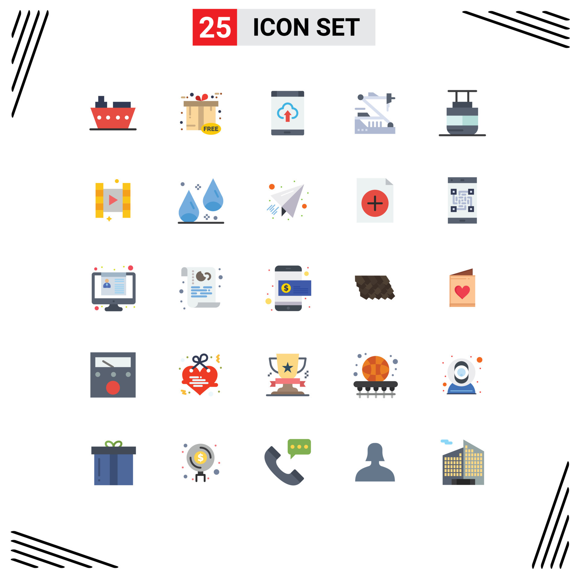 25 Universal Flat Colors Set for  and Mobile Applications robotics