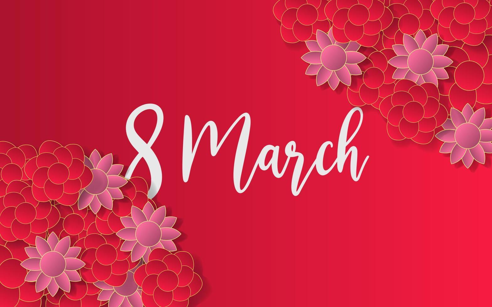 8 march flower red background vector