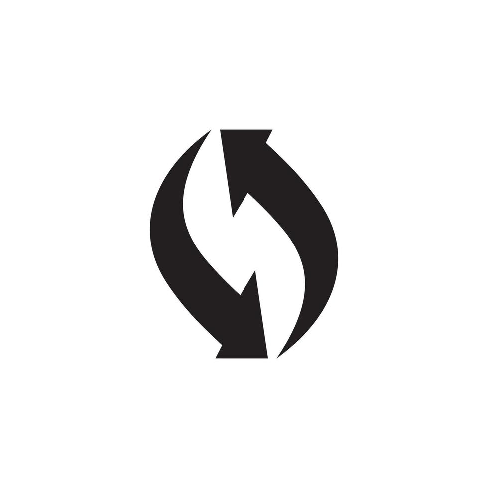rotating arrow icon logo design vector isolated on white background.