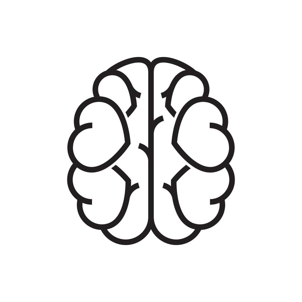 line icon brain love concept vector illustration.