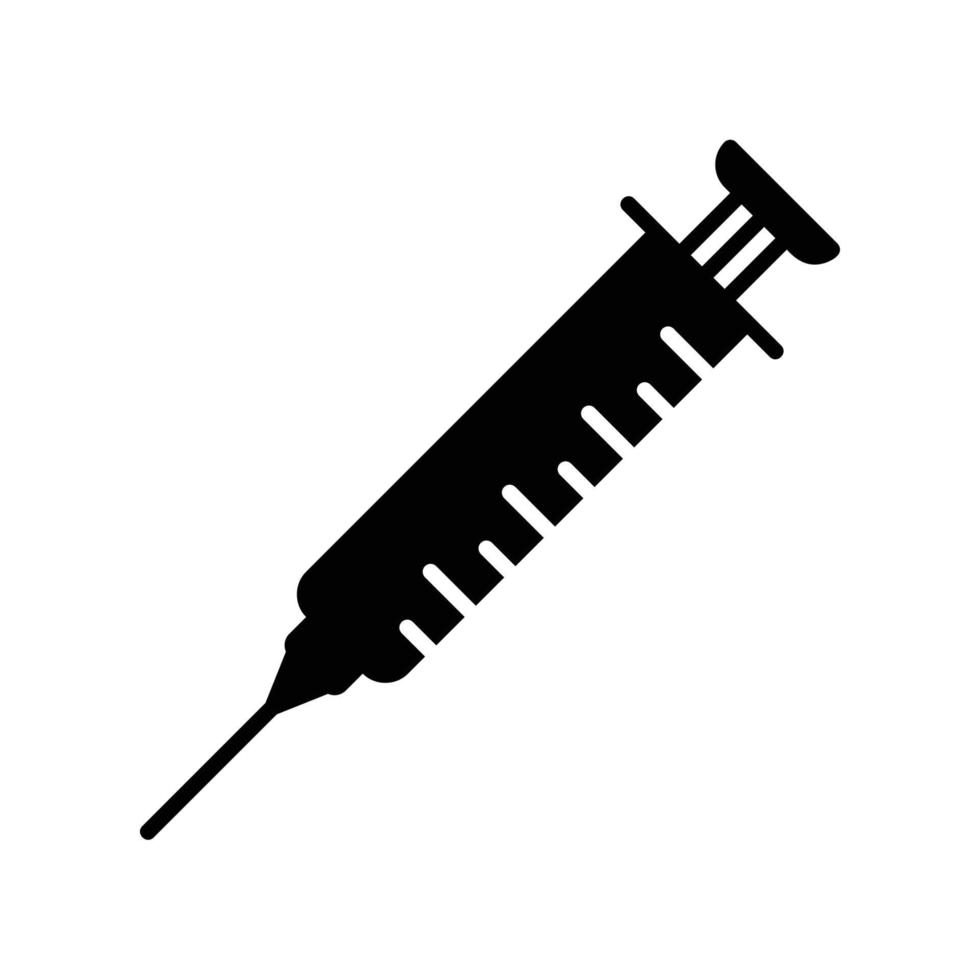 Syringe icon for injecting drugs into a patient undergoing treatment in a hospital vector