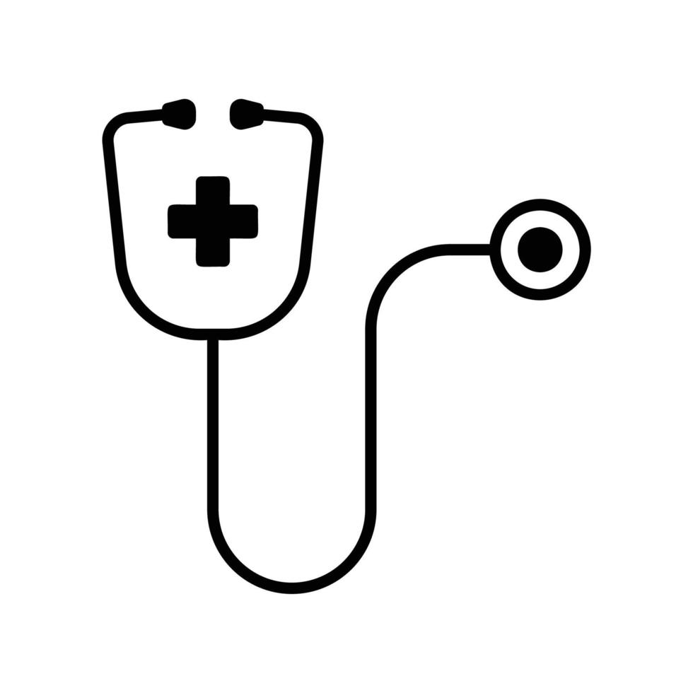 ícono de estetoscopio para representar a un médico o servicio de salud médica vector