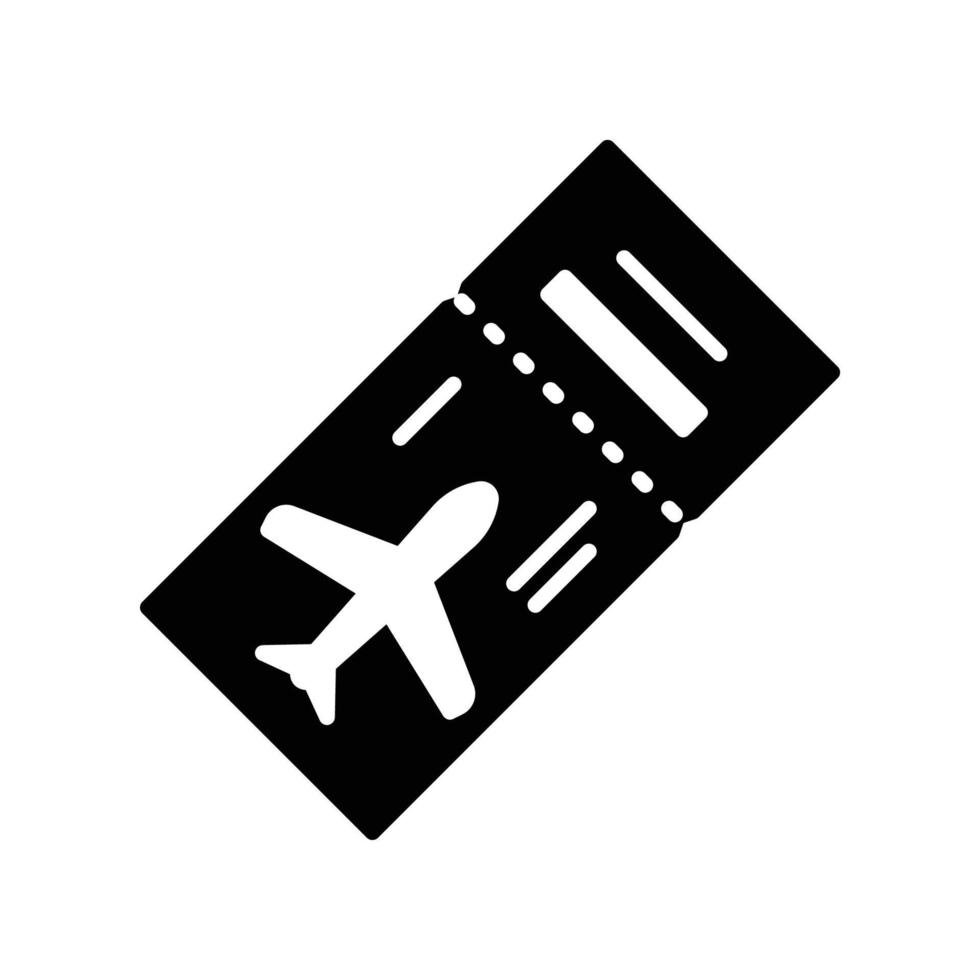 An airplane ticket icon in the form of a torn coupon vector