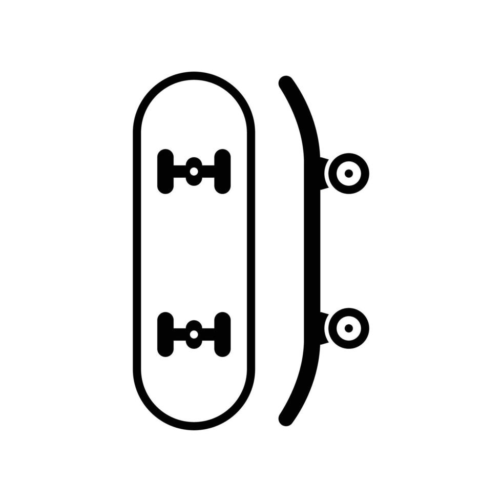 Icon of bottom and side view skateboards with wheels vector