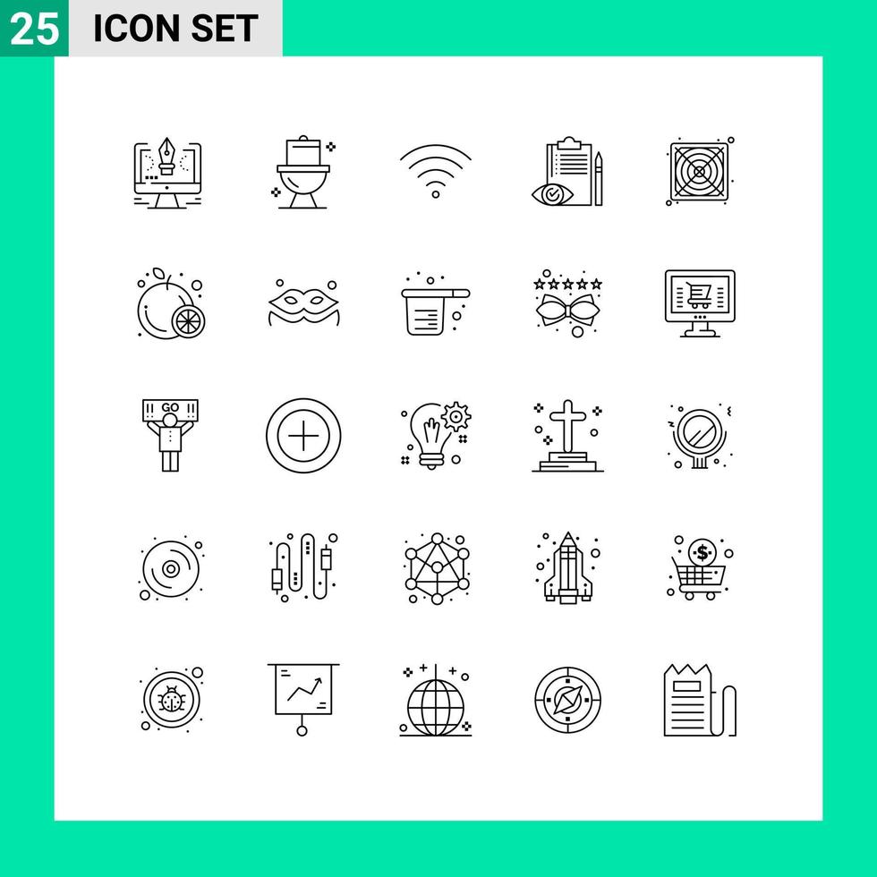 25 Creative Icons Modern Signs and Symbols of hardware control washroom checklist quality control Editable Vector Design Elements