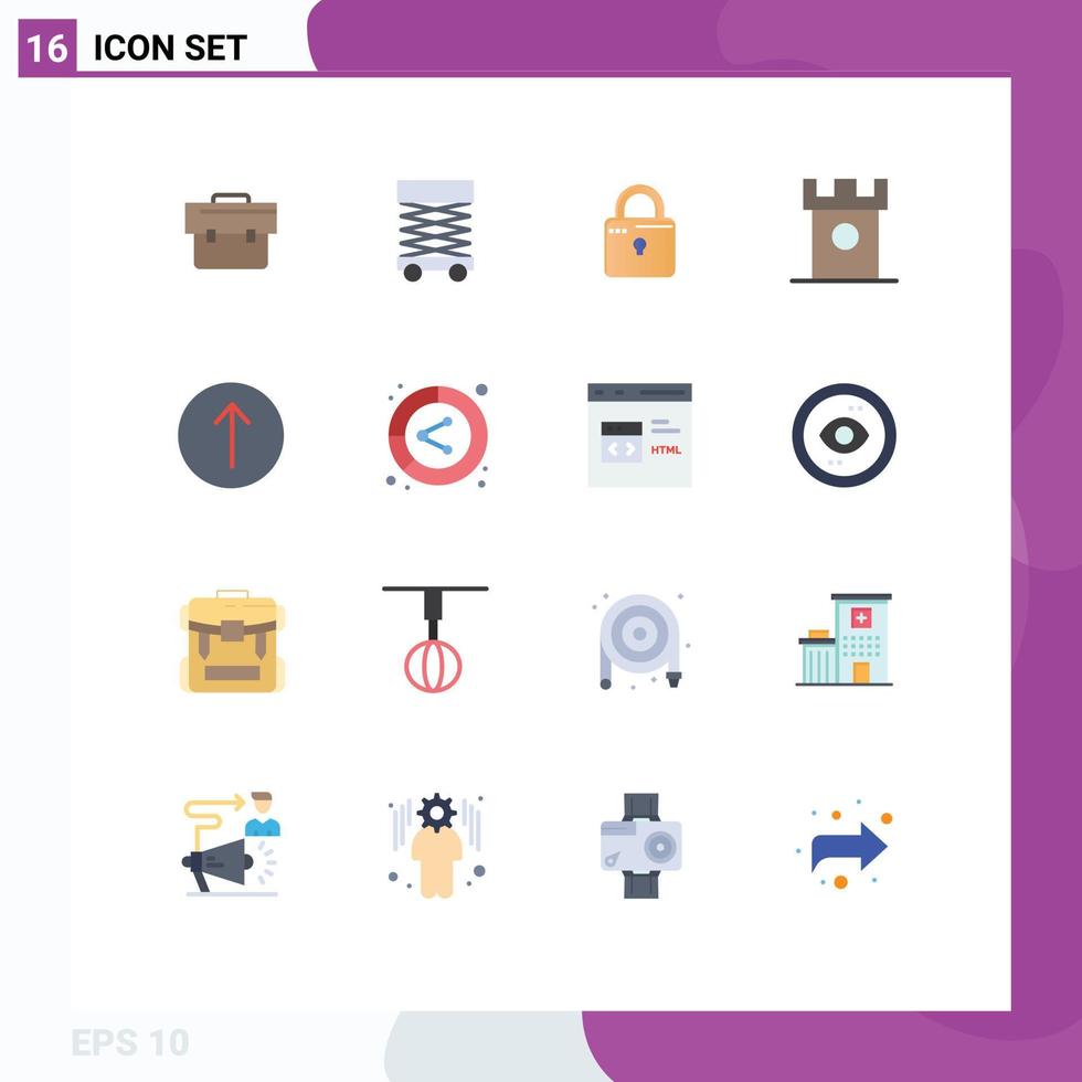 16 Thematic Vector Flat Colors and Editable Symbols of arrow hills louck dessert ancient Editable Pack of Creative Vector Design Elements