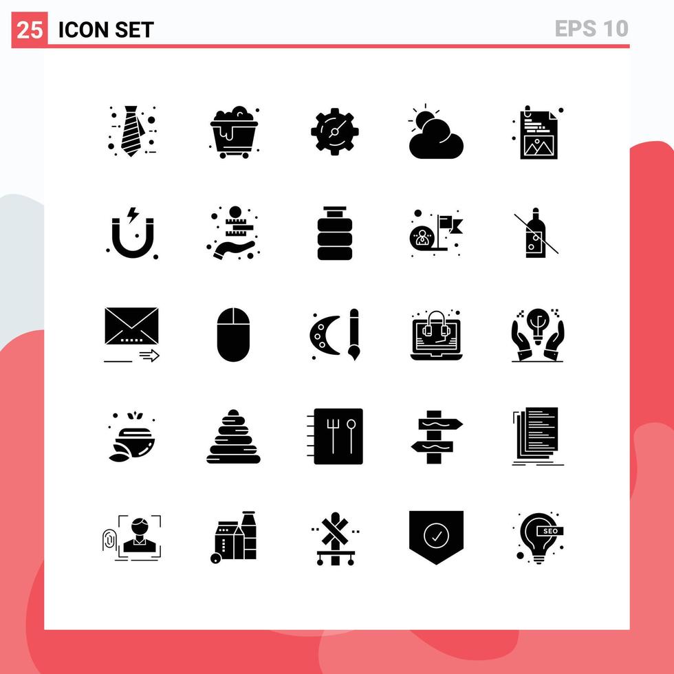 conjunto de 25 iconos de ui modernos símbolos signos para inversión imán temporizador atracción diseño web elementos de diseño vectorial editables vector