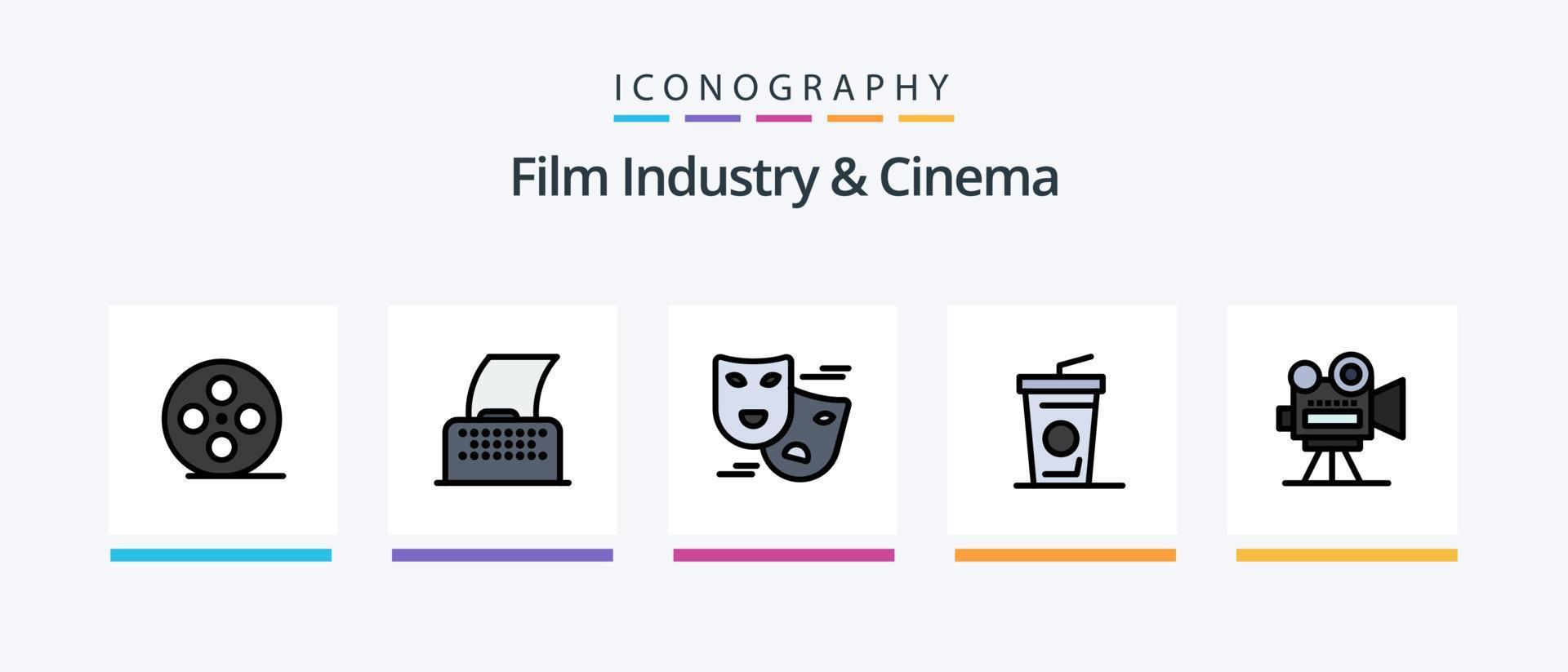 La línea cenima llenó el paquete de 5 íconos que incluye . mensaje. mensajes diseño de iconos creativos vector