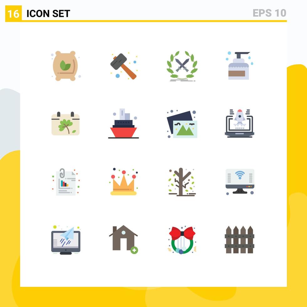 16 Universal Flat Color Signs Symbols of product house watch kit cleaning label Editable Pack of Creative Vector Design Elements
