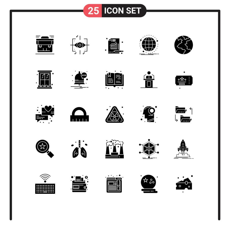 25 Solid Glyph concept for Websites Mobile and Apps web internet gen global chart Editable Vector Design Elements