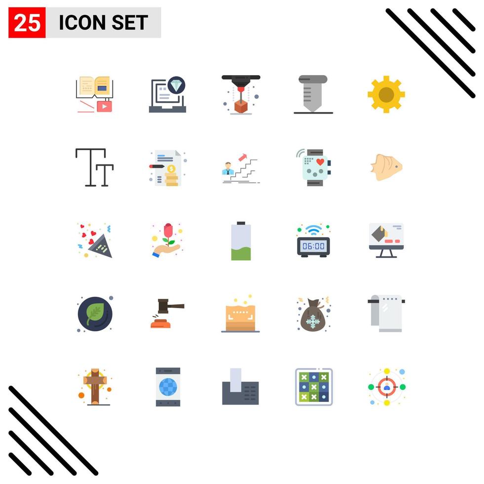 Stock Vector Icon Pack of 25 Line Signs and Symbols for gear tools develop screw laser Editable Vector Design Elements