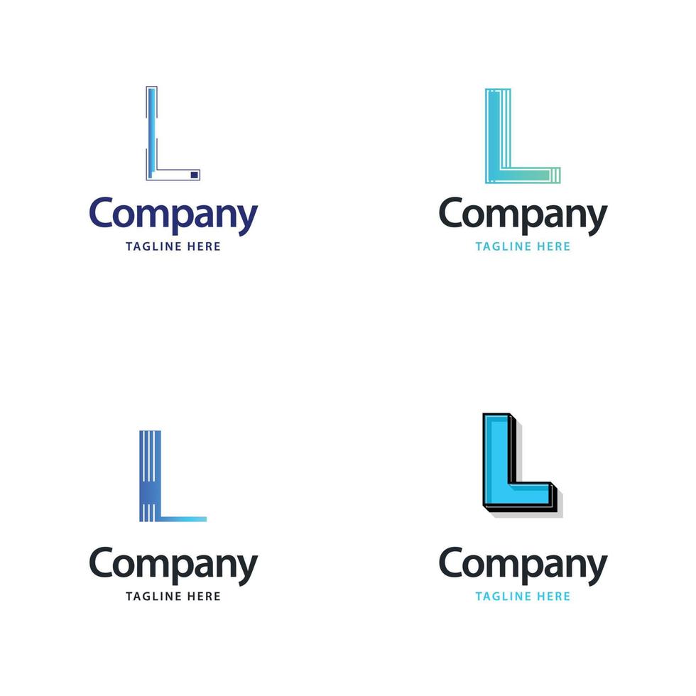 letra l diseño de paquete de logotipos grandes diseño de logotipos modernos y creativos para su negocio vector