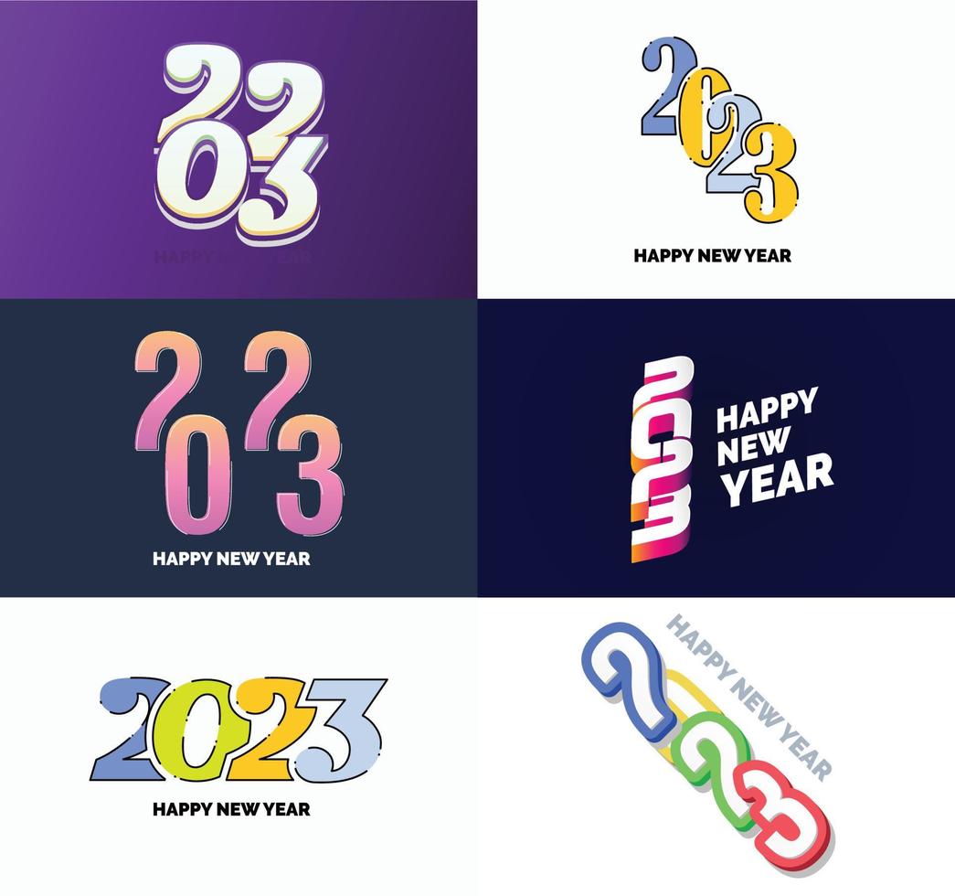 Big Set of 2023 Happy New Year logo text design 2023 number design template vector
