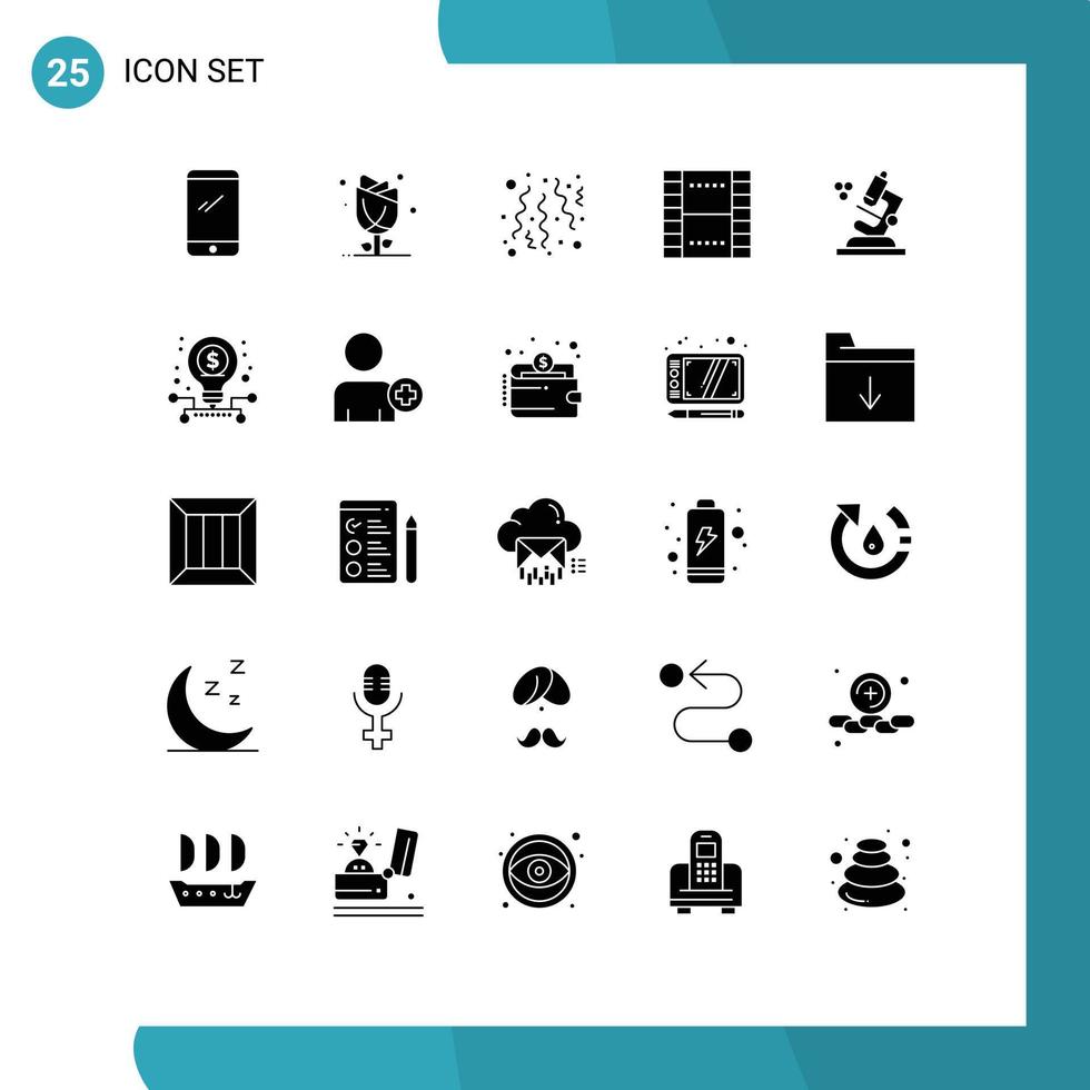 Set of 25 Modern UI Icons Symbols Signs for ui essential nature basic confetti Editable Vector Design Elements