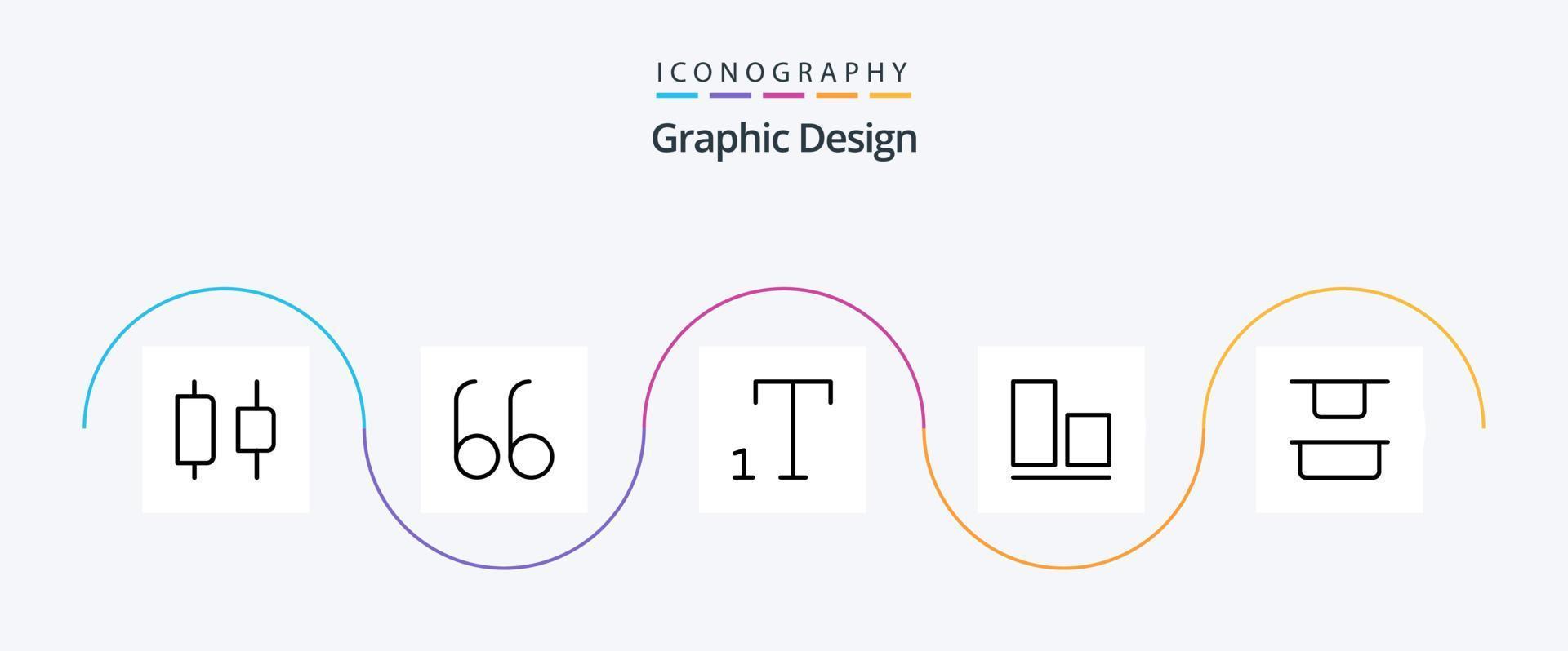 paquete de iconos de la línea de diseño 5 que incluye . abajo. vertical vector