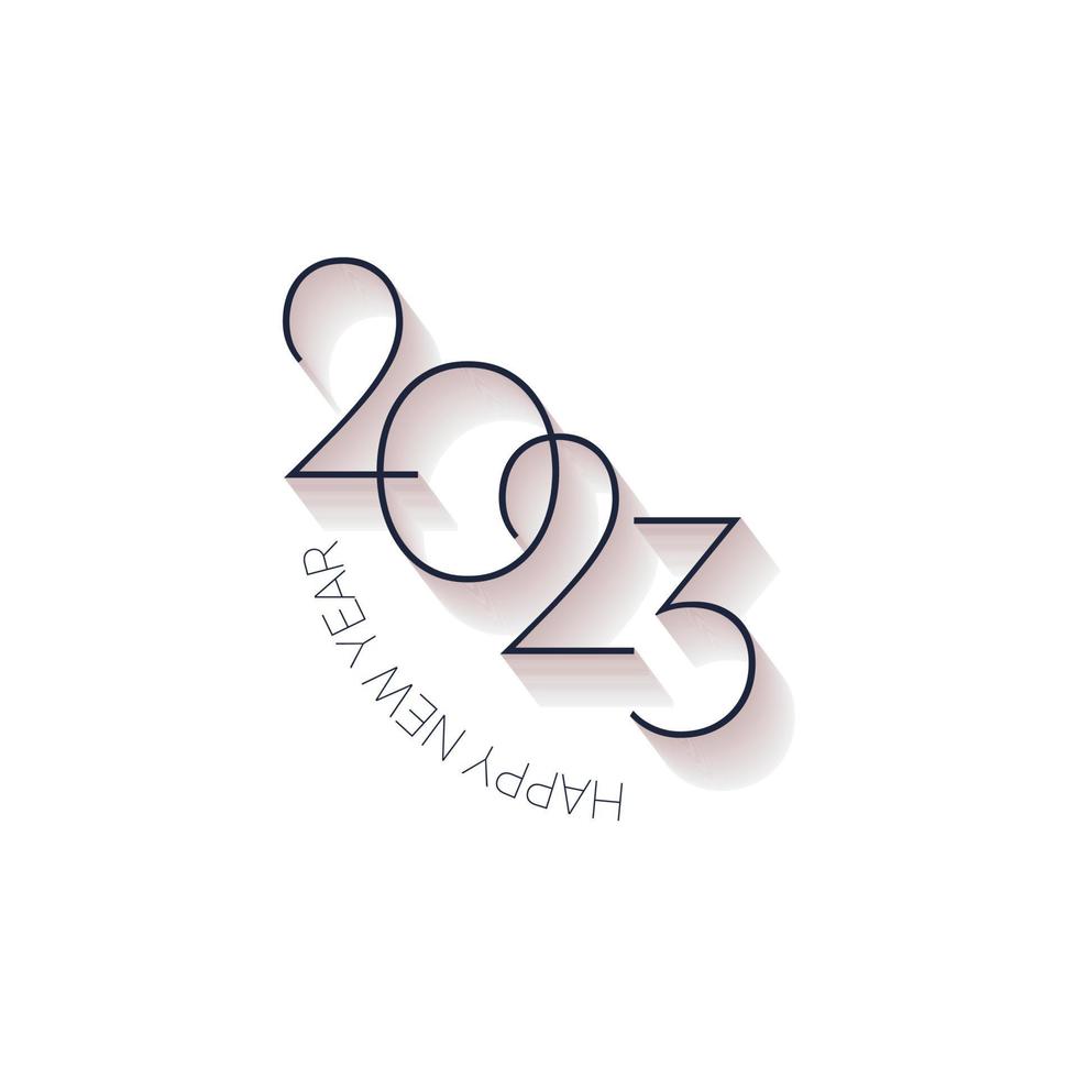 feliz año nuevo 2023 texto y diseño de plantilla vector