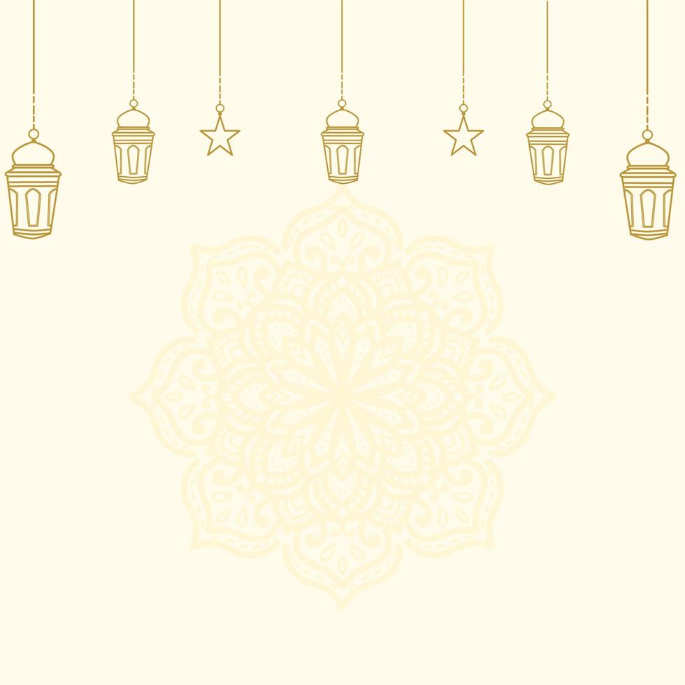 fondo con farolillos colgantes para ramadán o evento islámico vector