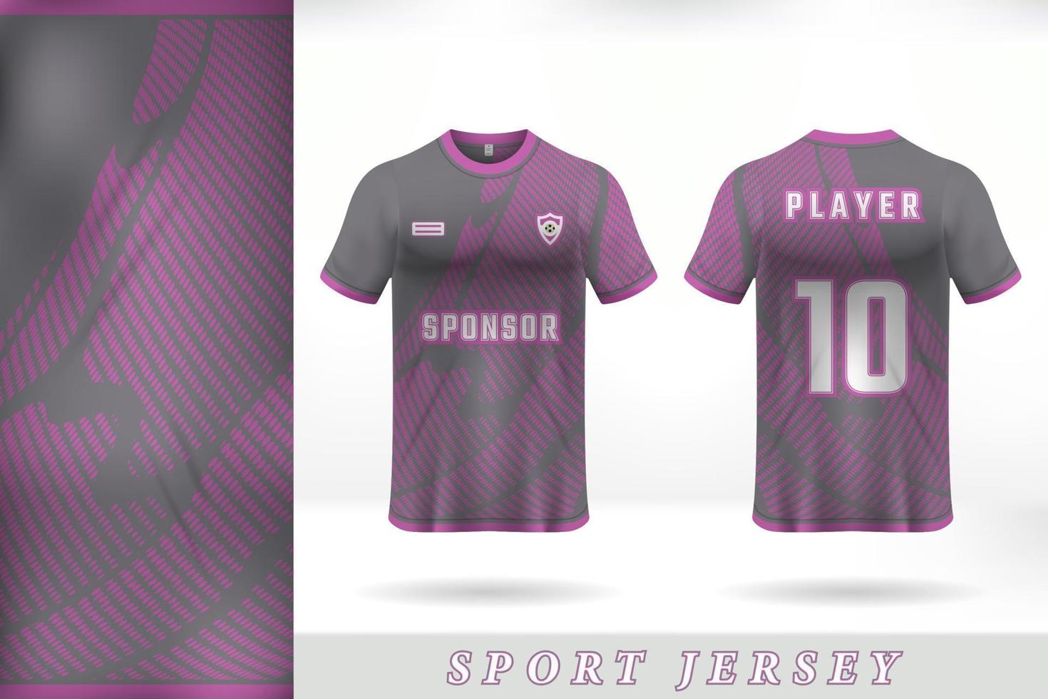 Sport jersey template design combination of gray and pink vector