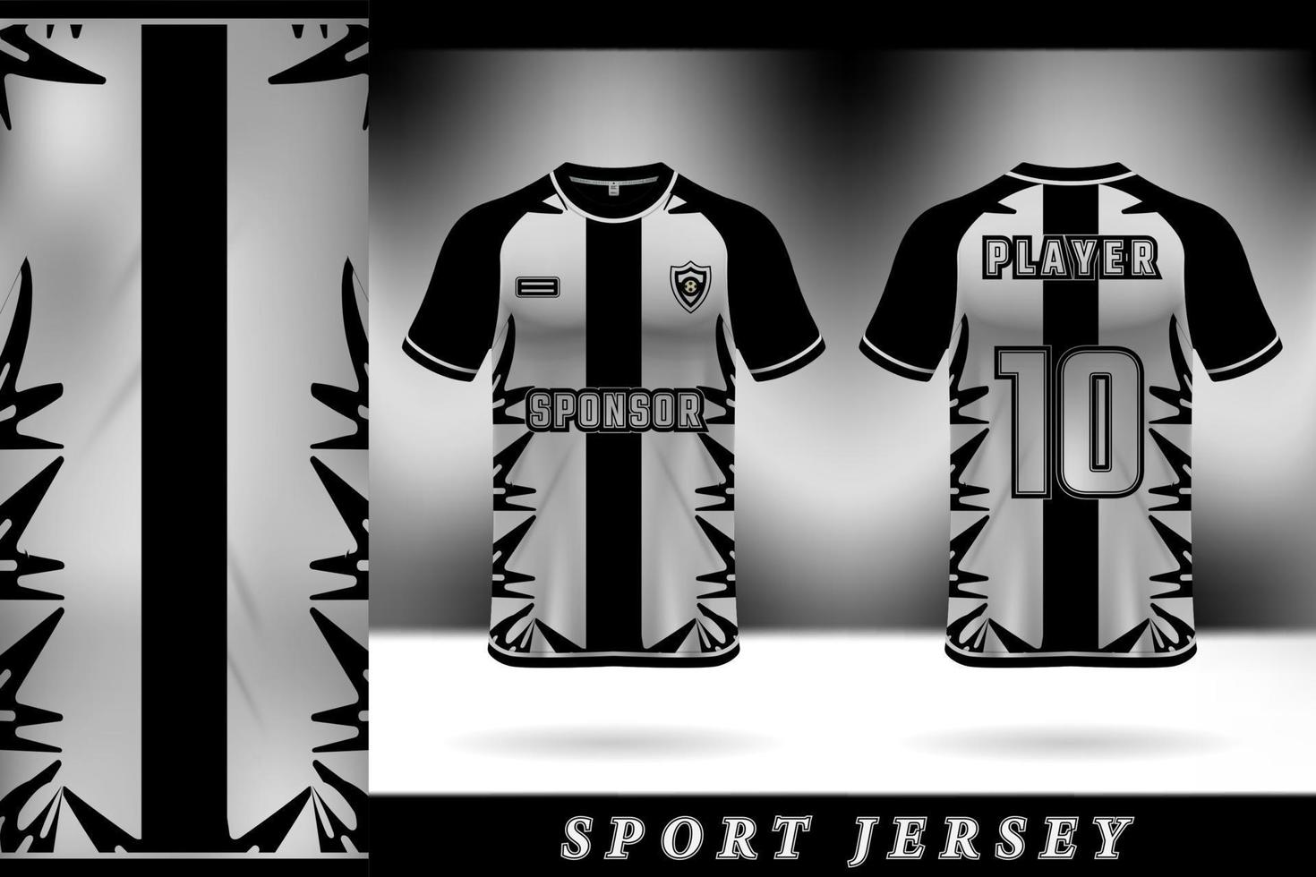 Cool black and white sports jersey template design vector