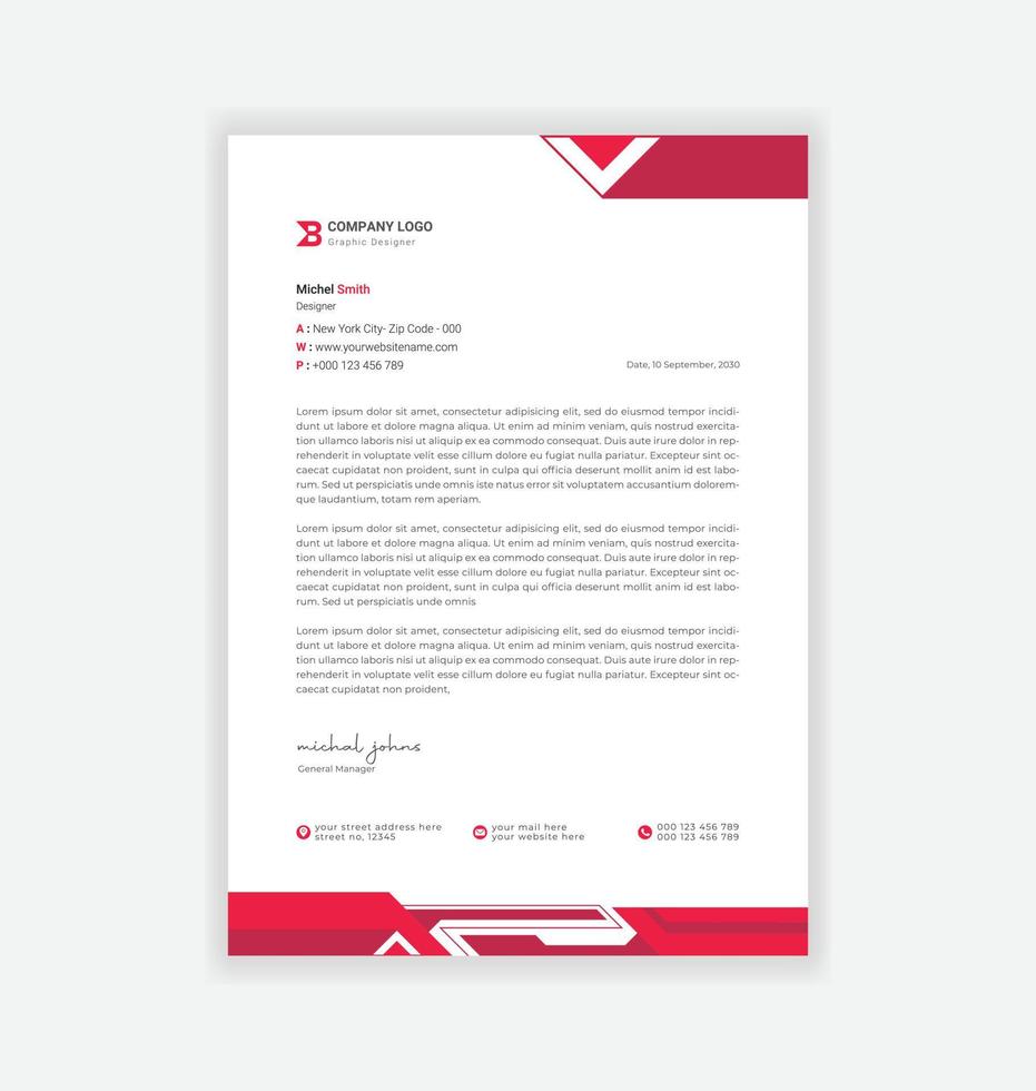 modern business letterhead design template vector