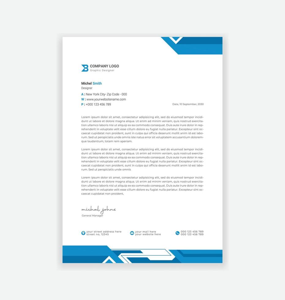 modern business letterhead design template vector