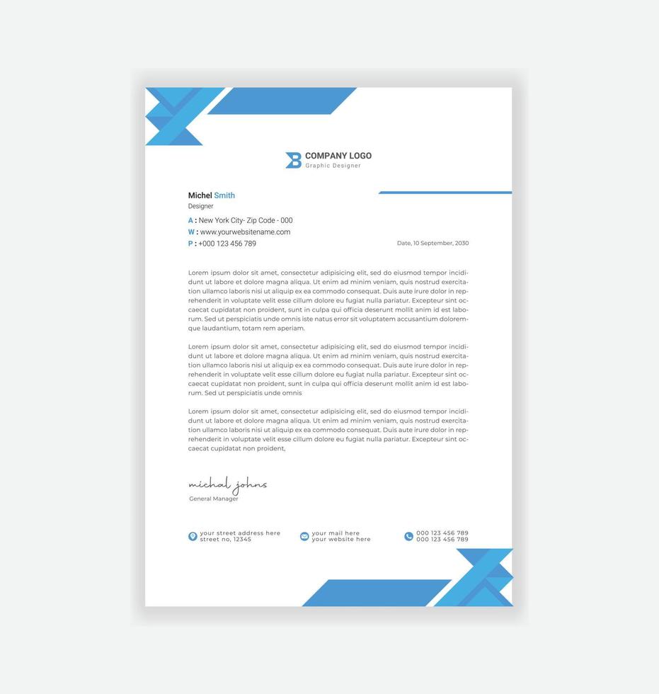 modern business letterhead design template vector