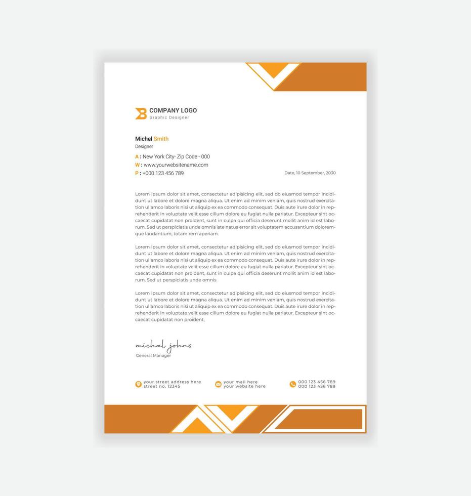 modern business letterhead design template vector