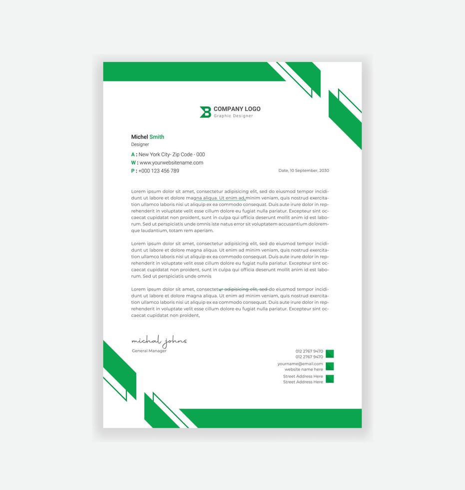 modern business letterhead design template vector