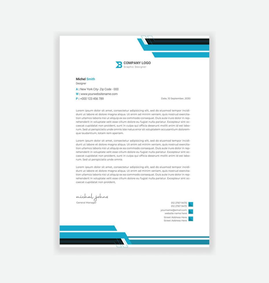 modern business letterhead design template vector