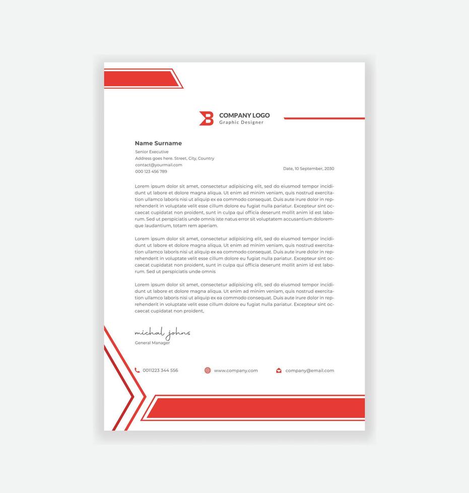 modern business letterhead design template vector