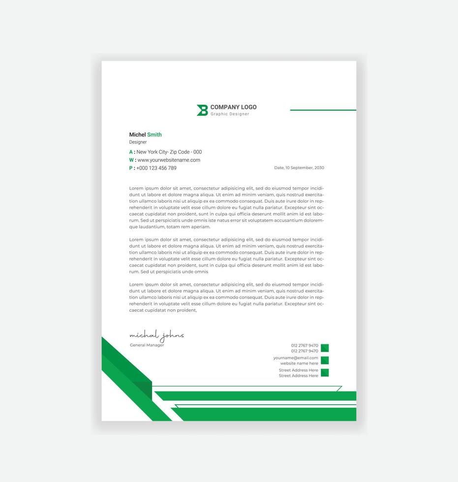 modern business letterhead design template vector