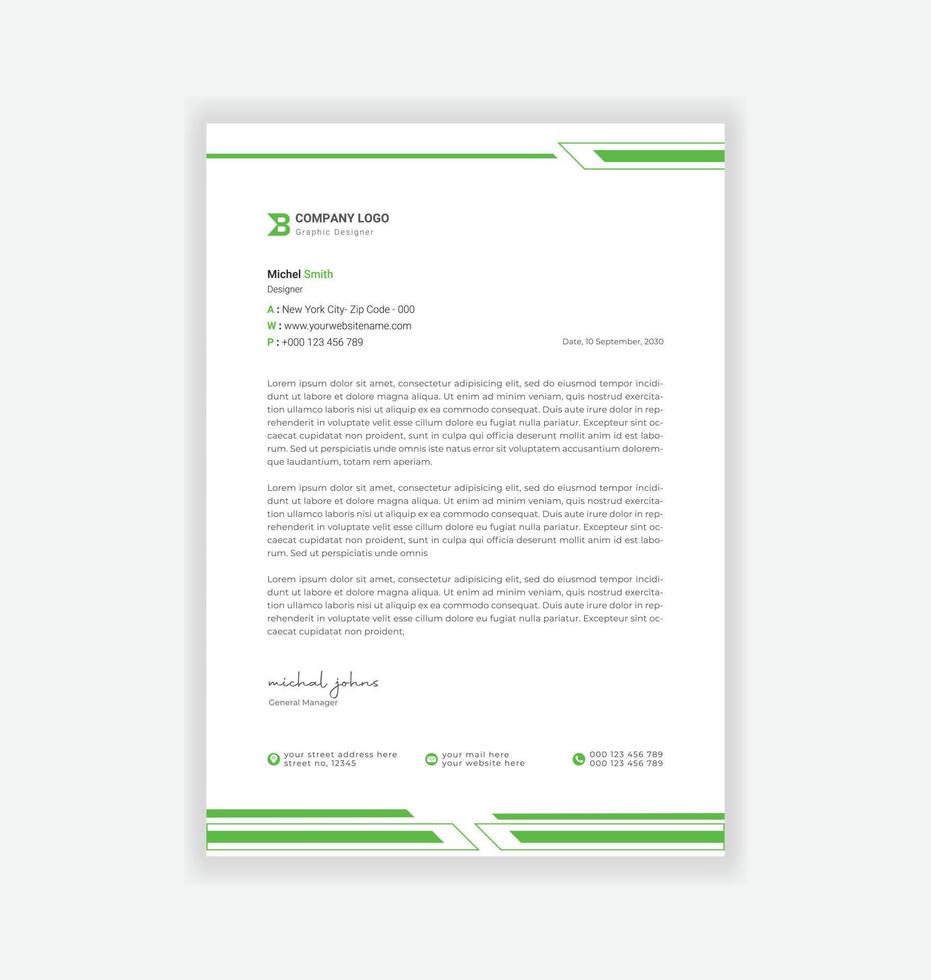 modern business letterhead design template vector