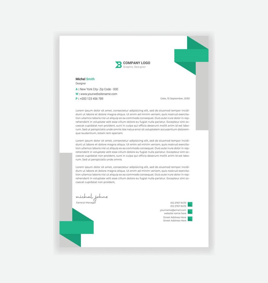 modern business letterhead design template vector