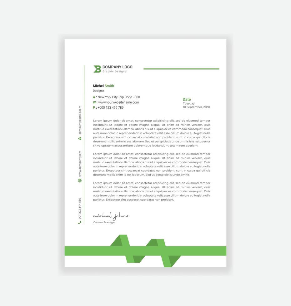 modern business letterhead design template vector