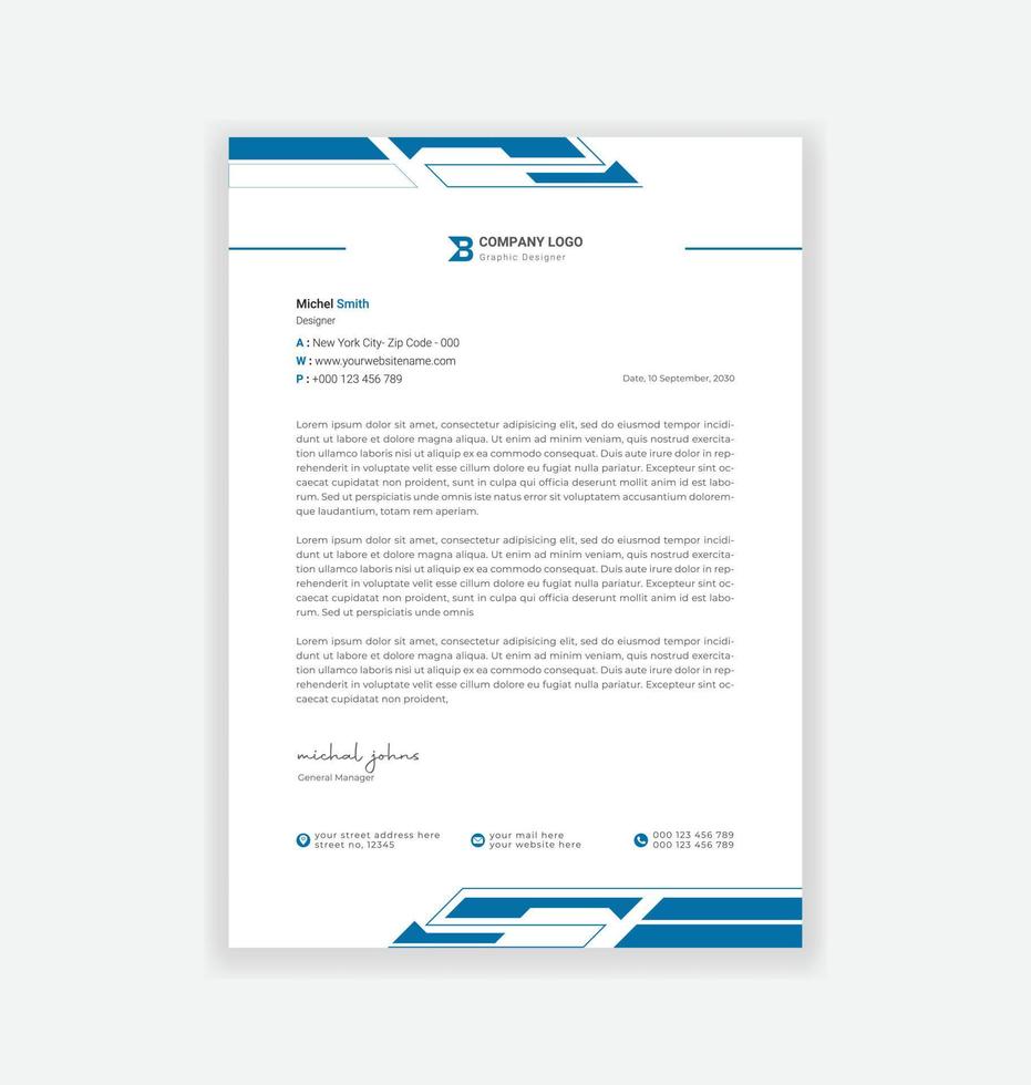 modern business letterhead design template vector