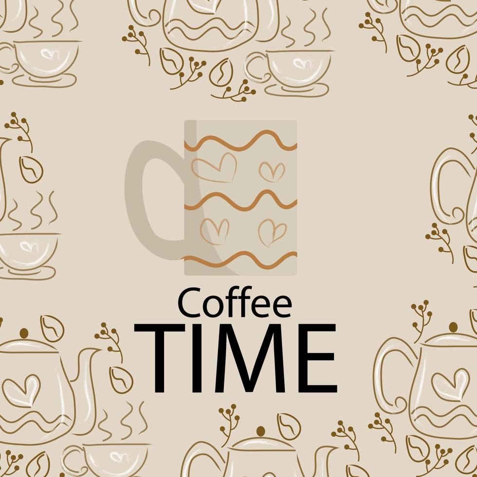 Coffee Doodle Background is appropriate for your coffee shop wall decor. vector
